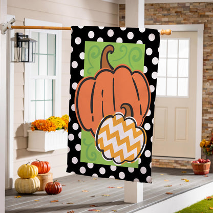 Sassy Pumpkins Burlap House Flag