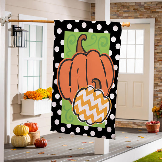 Sassy Pumpkins Burlap House Flag