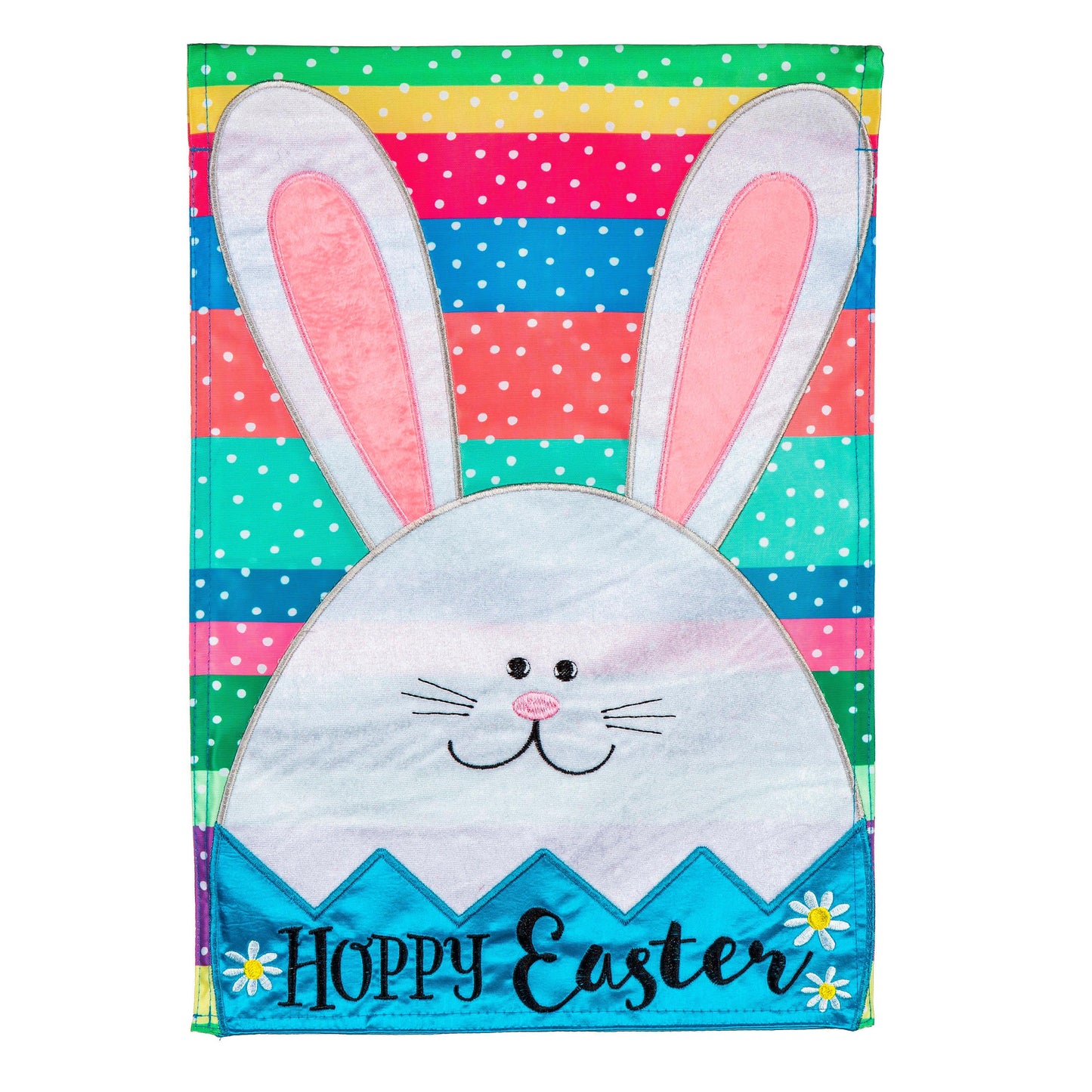 Easter Egg Bunny Applique House Flag