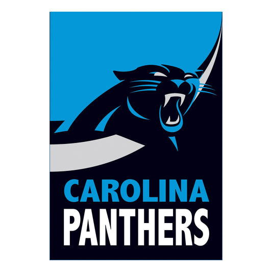 Carolina Panthers Burlap Flag House Size