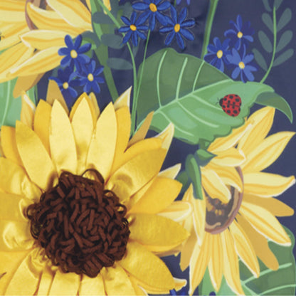 Sunflower Welcome Applique Garden Flag