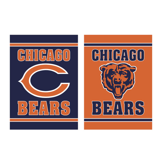 Embossed Suede Flag, House Size, Chicago Bears