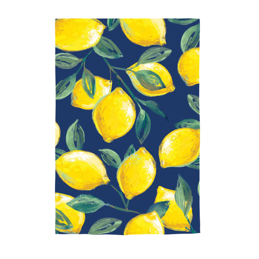 Coastal Citrus Lemons Suede Garden Flag