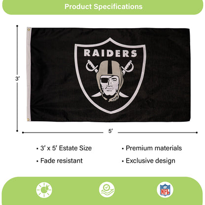 Las Vegas Raiders Single Sided Estate Flag with 2 Grommets, 3'x5'