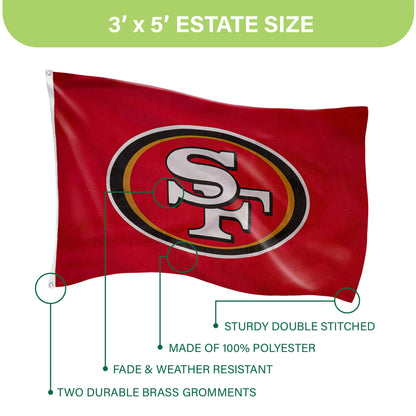San Francisco 49ers Single Sided Estate Flag with 2 Grommets, 3'x5'
