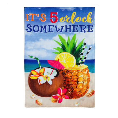 Burlap 4-Season Flags w/ Flag Stand, Set of 7, Welcome