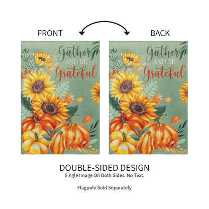 Grateful Gatherings Suede Garden Flag