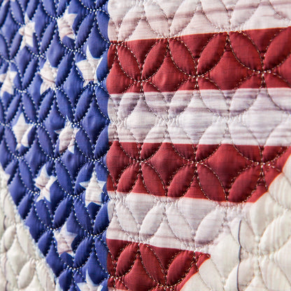 Stars & Stripes Heart Garden Quilted Flag