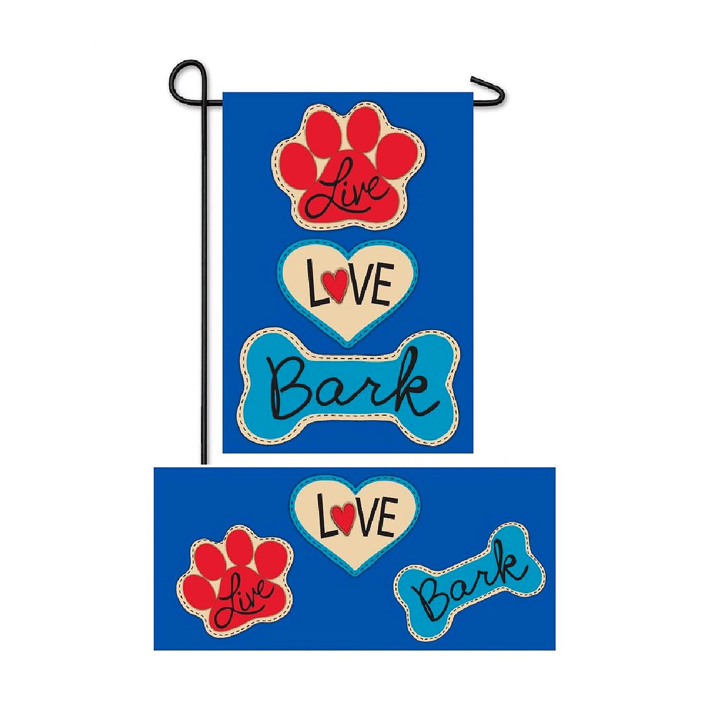 Live Love Bark Garden Burlap Flag and Sassafras Mat Set (14B8898ECM+438898)