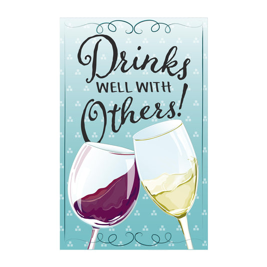 Drinks Well With Others Applique House Flag