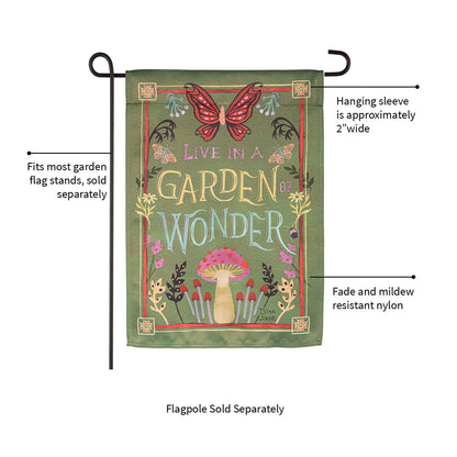 Garden of Wonder Suede Garden Flag