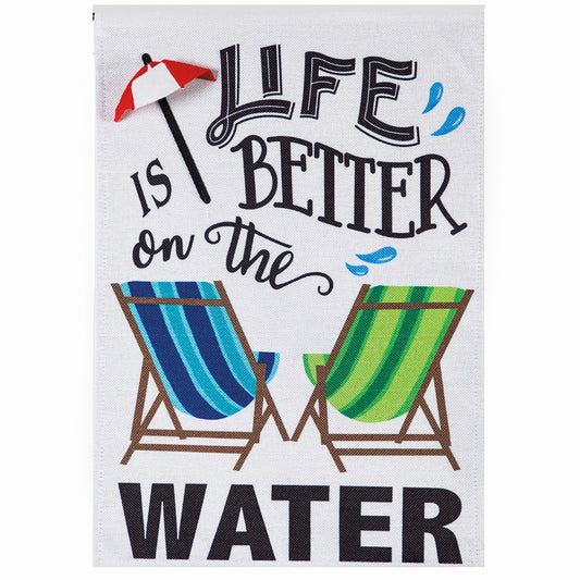 Life is Better on the Water Suede House Flag