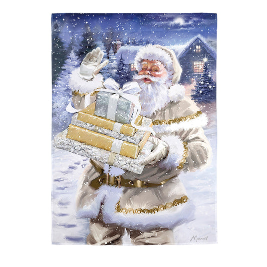Santa and Presents Suede House Flag