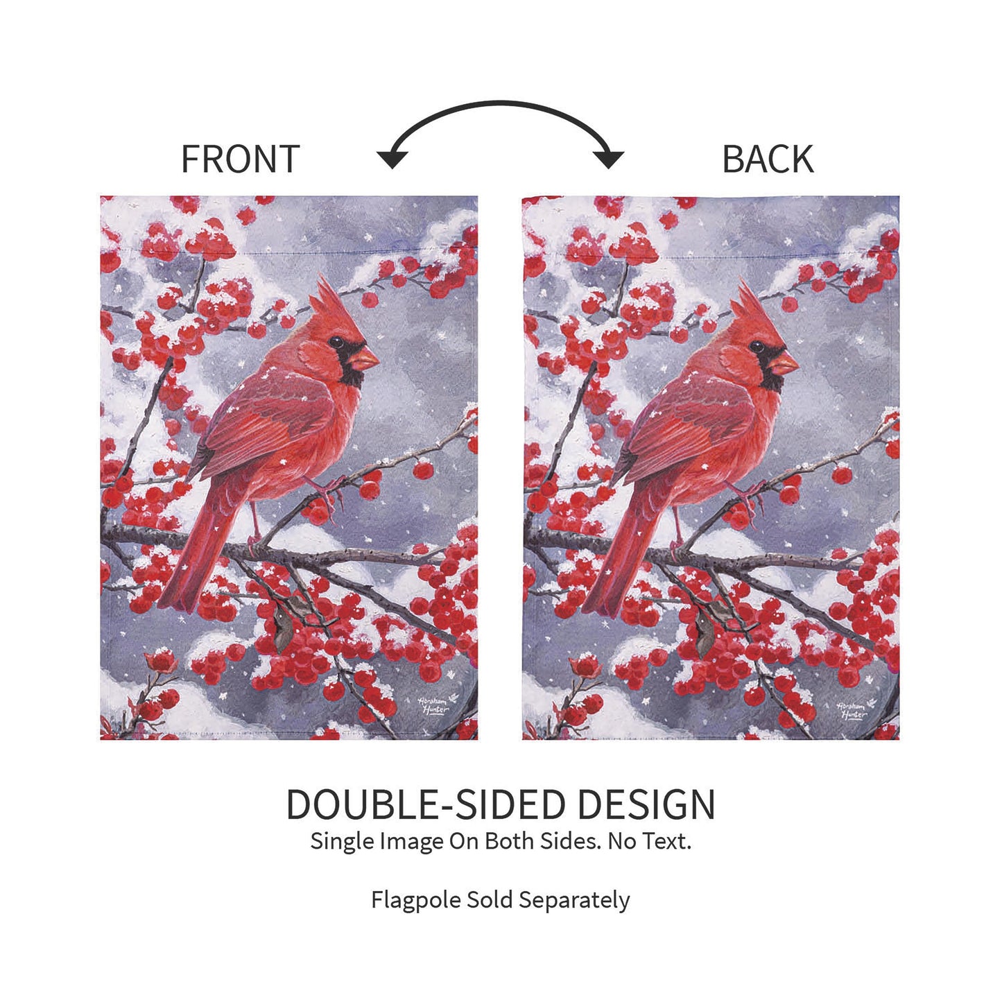 Red Cardinal Suede Garden Flag
