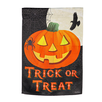 Trick or Treat  Jack O'Lantern Pumpkin Garden Suede Flag