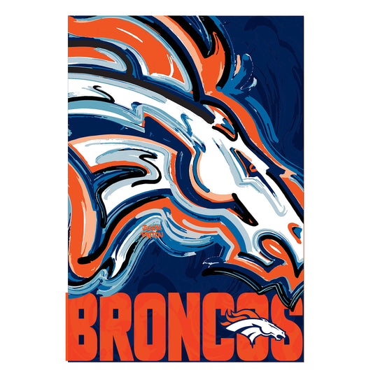 Denver Broncos Justin Patten Logo Suede Garden Flag