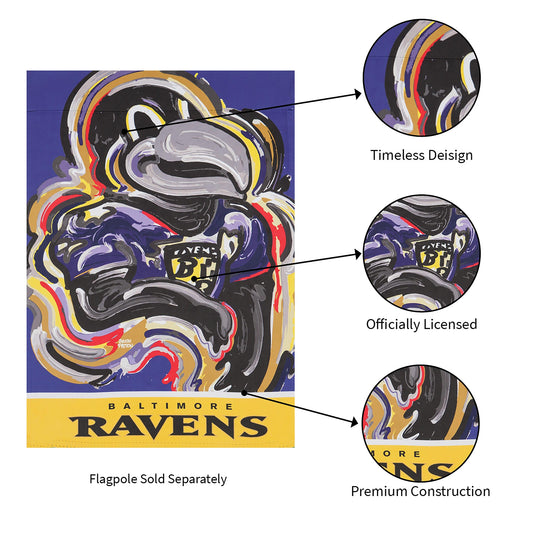 Baltimore Ravens Justin Patten Suede Garden Flag