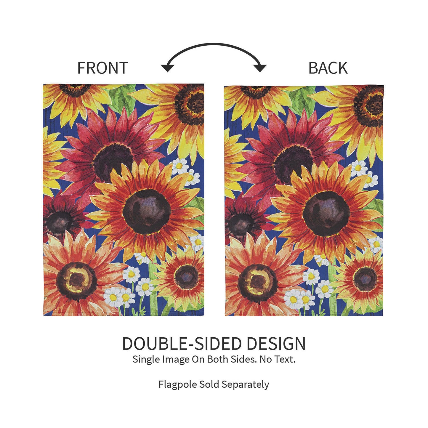 Multi-Color Fall Sunflowers Garden Suede Flag