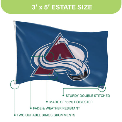 Colorado Avalanche Single Sided Flag w/ 2 Grommets, 3'x5'