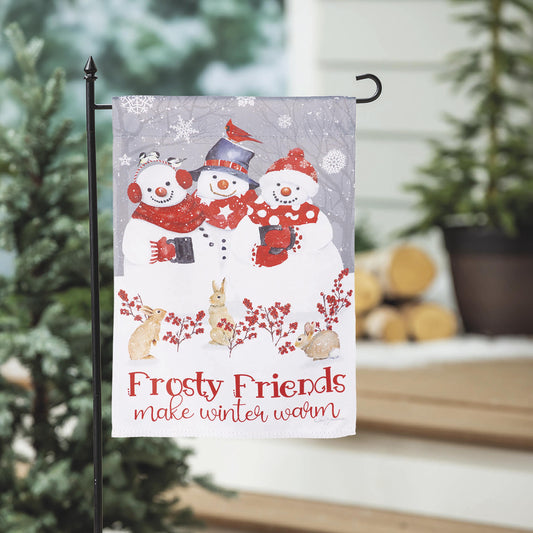Snow Crew Suede Garden Flag