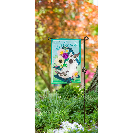Garden Birdhouse Garden Linen Flag