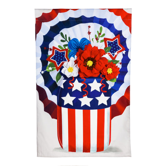 Stars & Stripes Mason Jar Bouquet House Linen Flag