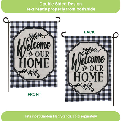 Classic Welcome Home Garden Applique Flag
