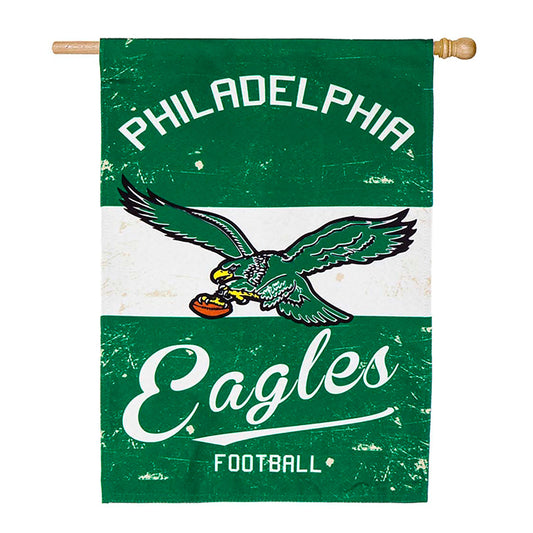Double-Sided Vintage Graphic NFL Team Pride Linen House Flag, Philadelphia Eagles
