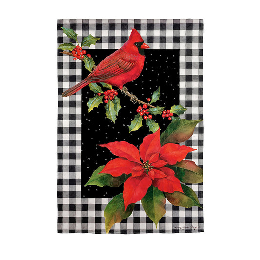 Cardinal & Holly Suede House Flag