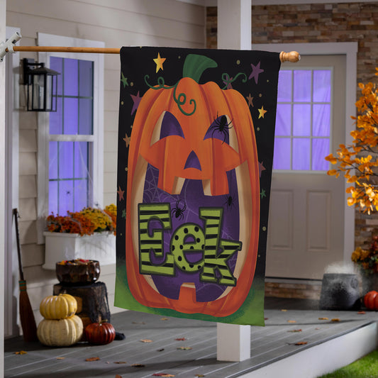 Boo Jack Pumpkin Suede House Flag