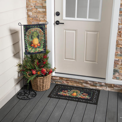 Christmas Pineapple Wreath Burlap Garden Flag