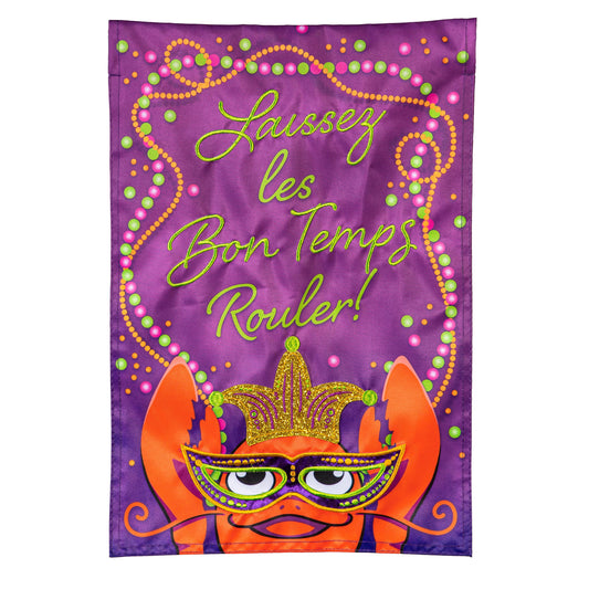 Let the Good Times Roll Applique Garden Flag