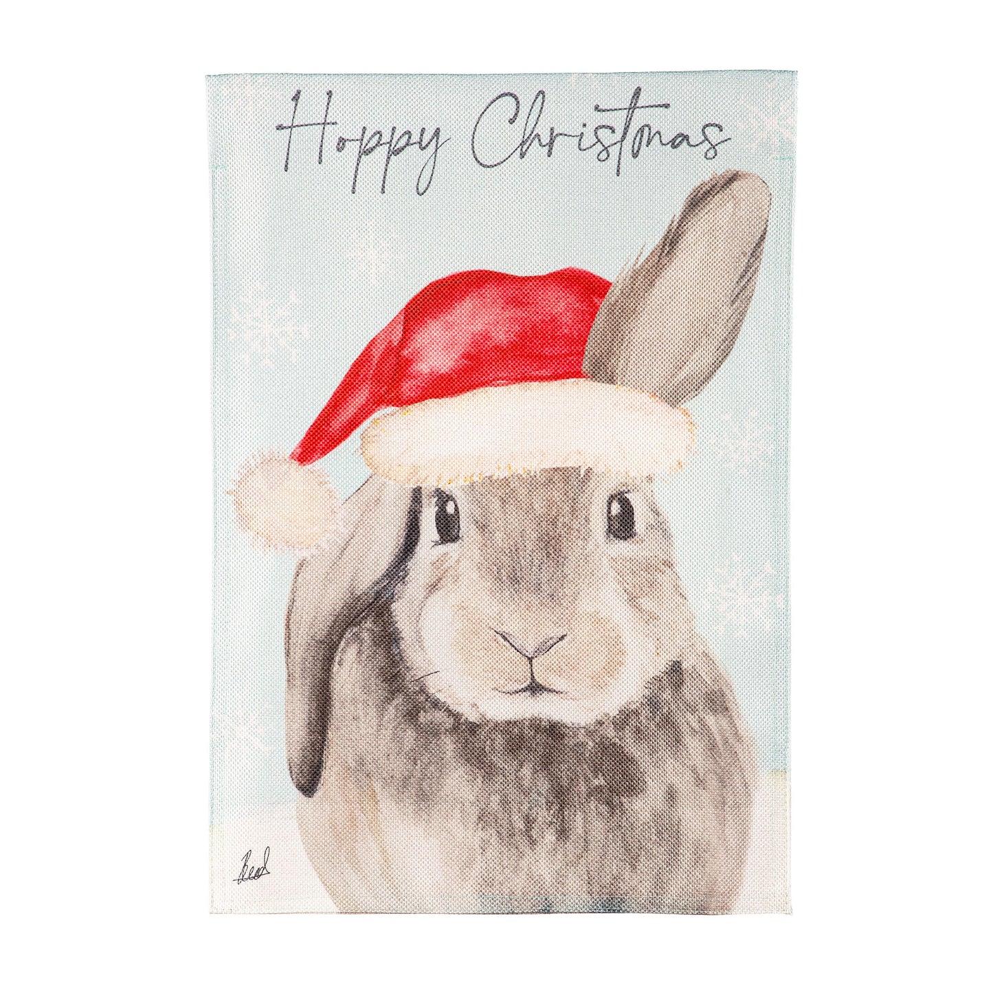 Merry Christmas Bunny Burlap Garden Flag