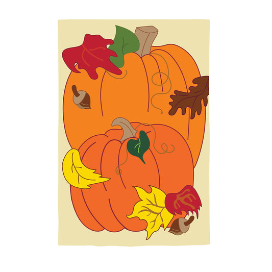 Pumpkin Applique Garden Flag