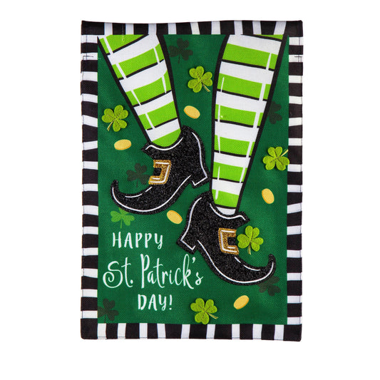 Dancing St. Patrick's Day Burlap House Flag