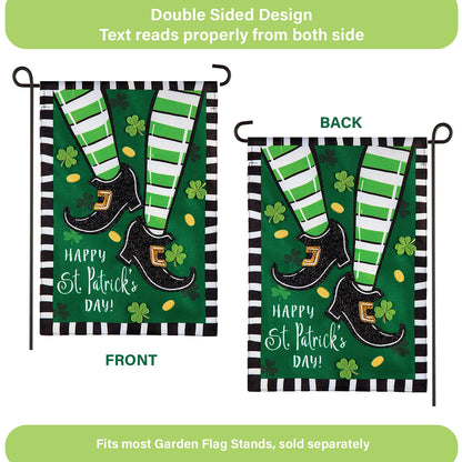 Dancing St. Patrick's Day Garden Burlap Flag
