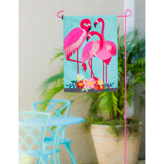 Flamingo Garden Garden Linen Flag