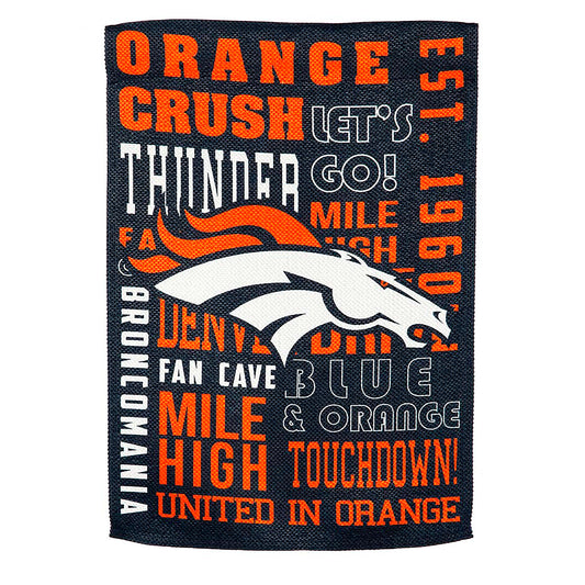 Double-Sided Fan Rules NFL Team Pride Sueded House Flag, Denver Broncos