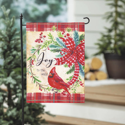 Cardinal Joy Burlap Garden Flag