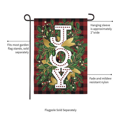 Holiday Joy Burlap Garden Flag