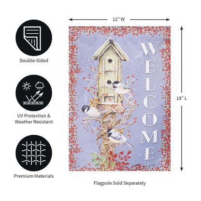 Chickadee Dee Dee's Suede Garden Flag