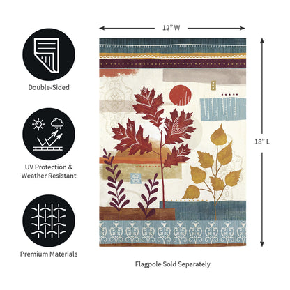 Fall Leaves Suede Garden Flag