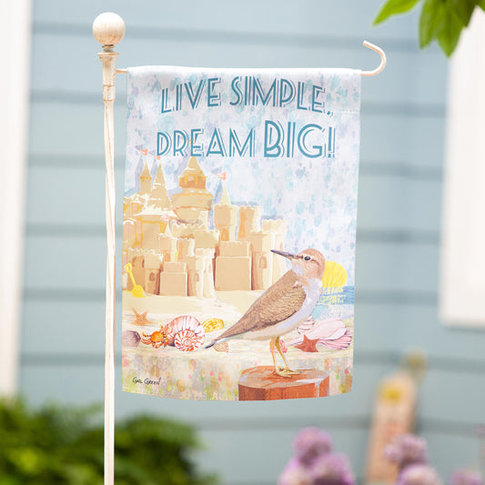 Live Basic Dream Big Suede Garden Flag