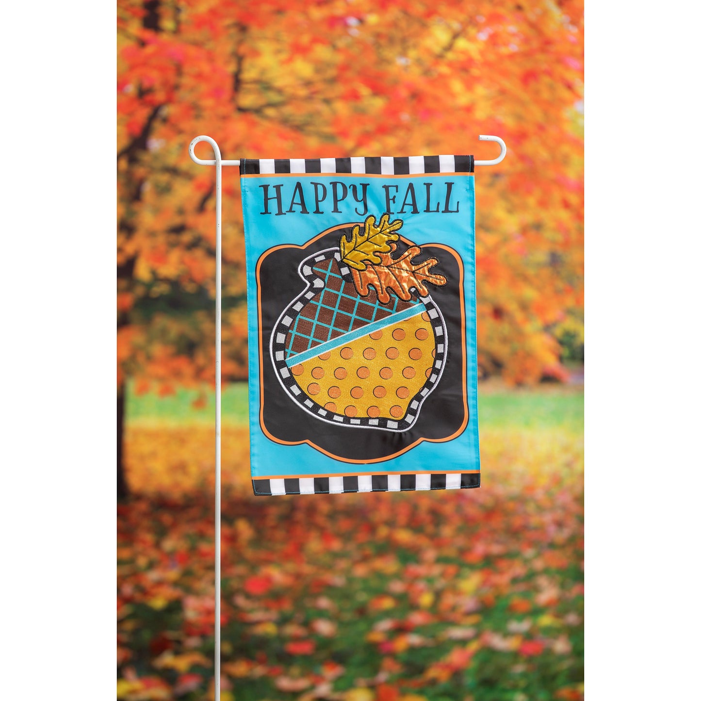 Happy Fall Acorn Applique Garden Flag