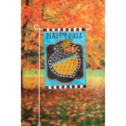 Happy Fall Acorn Applique Garden Flag