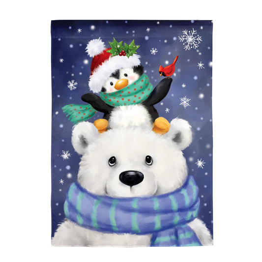 Polar Bear and Friends Lustre Garden Flag