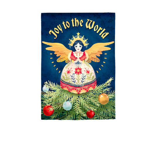 Joy to the World Applique Garden Flag