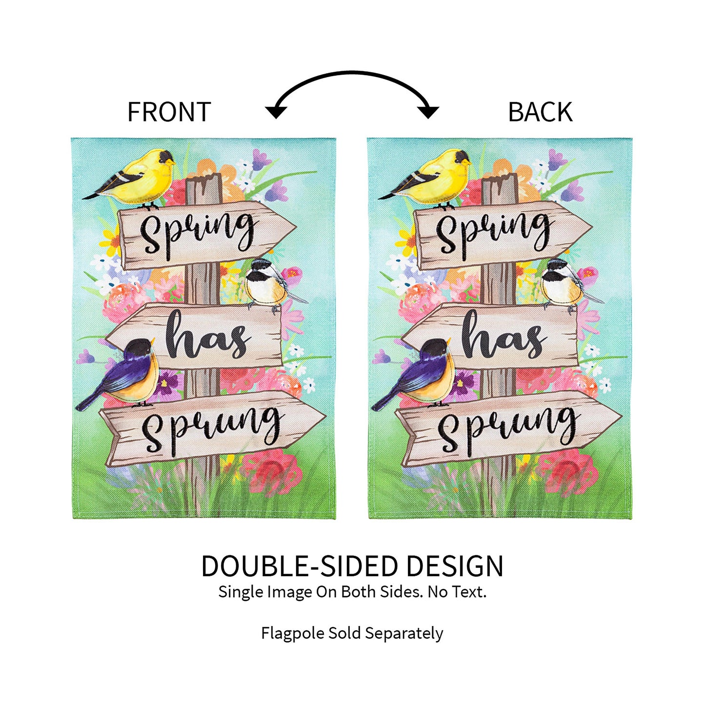 Spring Sign Burlap Garden Flag