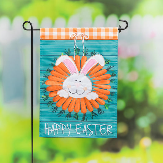 Carrot Wreath Garden Applique Flag