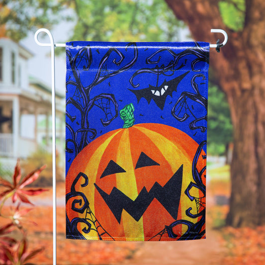 Halloween Jack O' Lantern Pumpkin Lustre Garden Flag